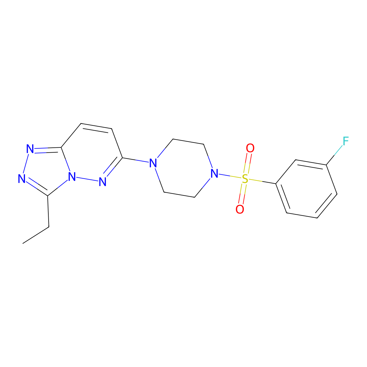 1-{3-Ethyl-[1,2,4]triazolo[4,3-b]pyridazin-6-yl}-4-(3-fluorobenzenesulfonyl)piperazine molecular structure, CAS 1060342-73-5