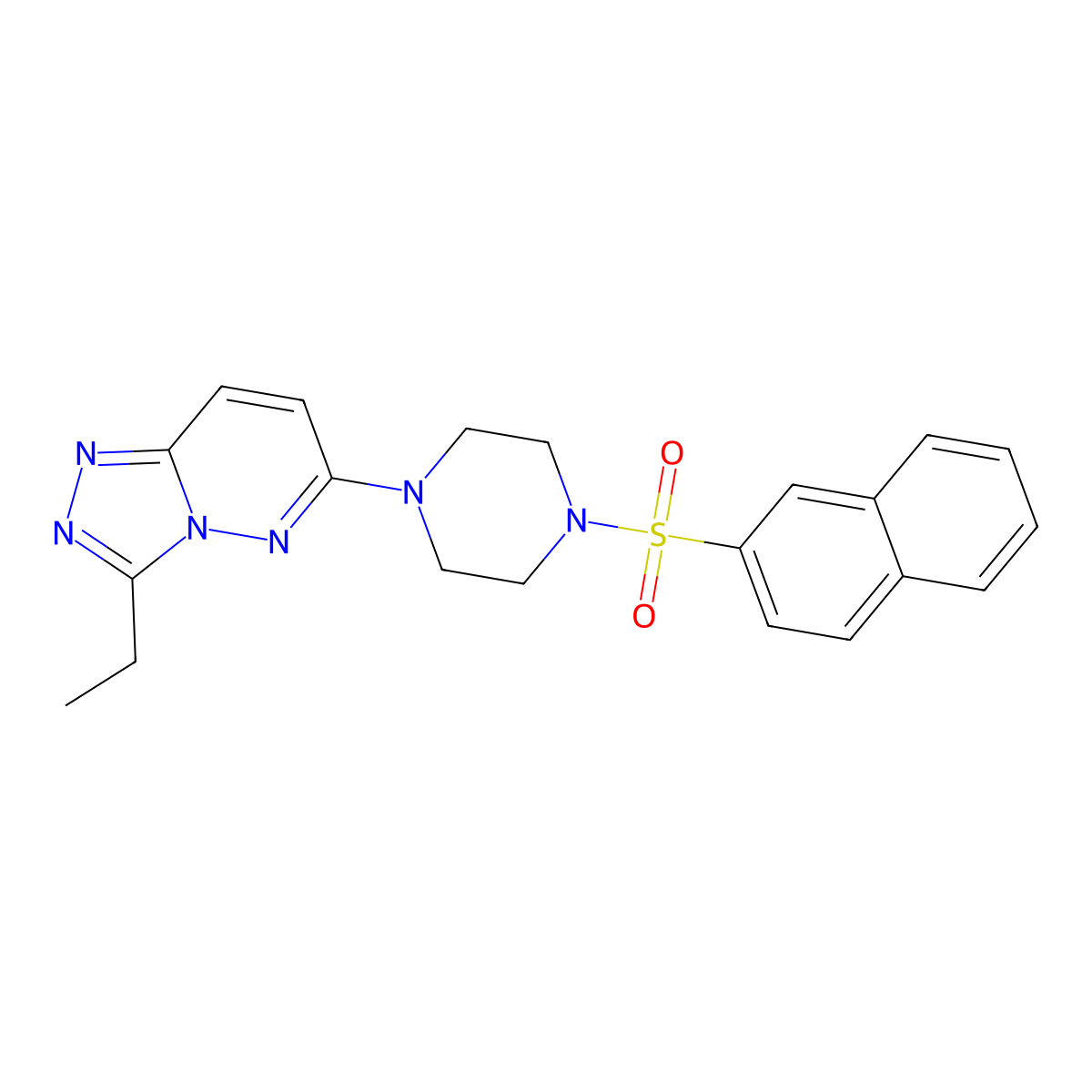 3-Ethyl-6-(4-(naphthalen-2-ylsulfonyl)piperazin-1-yl)-[1,2,4]triazolo[4,3-b]pyridazine molecular structure, CAS 1060343-08-9