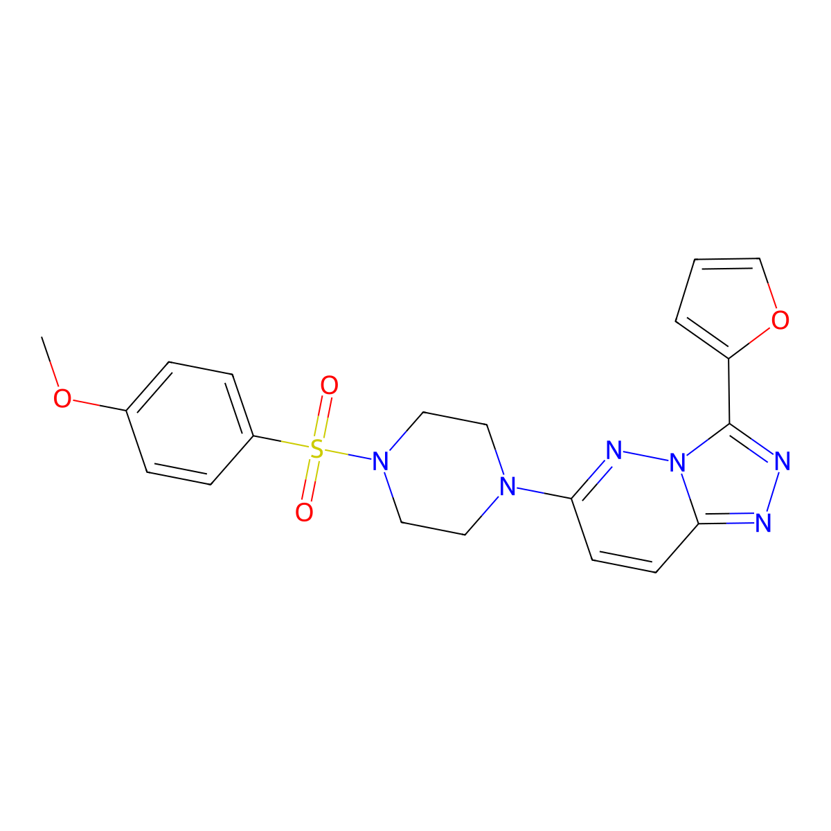 3-(Furan-2-yl)-6-(4-((4-methoxyphenyl)sulfonyl)piperazin-1-yl)-[1,2,4]triazolo[4,3-b]pyridazine molecular structure, CAS 1060344-03-7