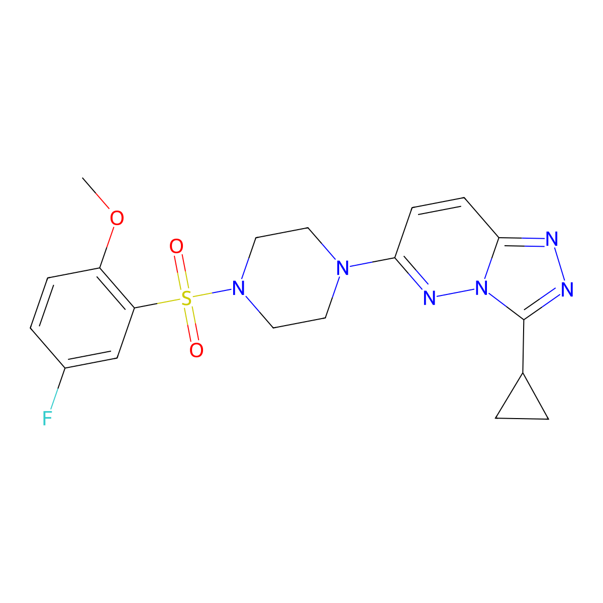 3-Cyclopropyl-6-(4-((5-fluoro-2-methoxyphenyl)sulfonyl)piperazin-1-yl)-[1,2,4]triazolo[4,3-b]pyridazine molecular structure, CAS 1060346-98-6