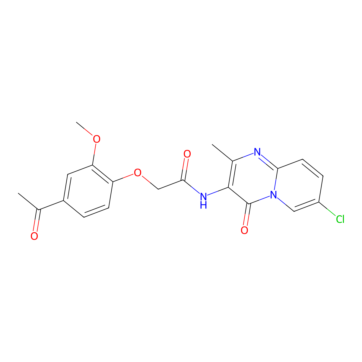2-(4-acetyl-2-methoxyphenoxy)-N-{7-chloro-2-methyl-4-oxo-4H-pyrido[1,2-a]pyrimidin-3-yl}acetamide molecular structure, CAS 1060348-37-9