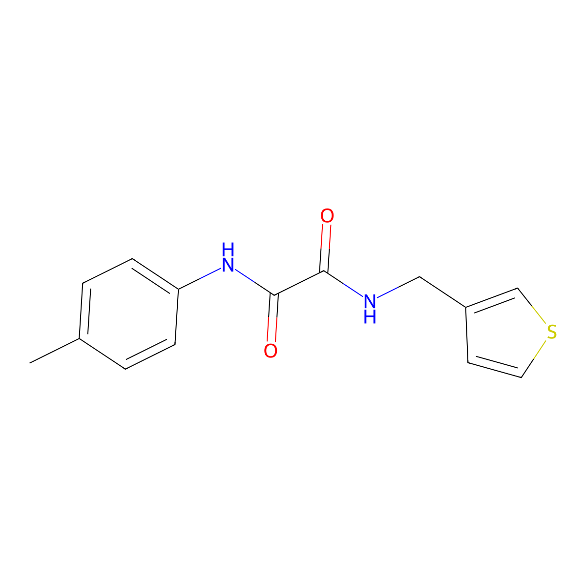 N1-(thiophen-3-ylmethyl)-N2-(p-tolyl)oxalamide molecular structure, CAS 1060348-88-0