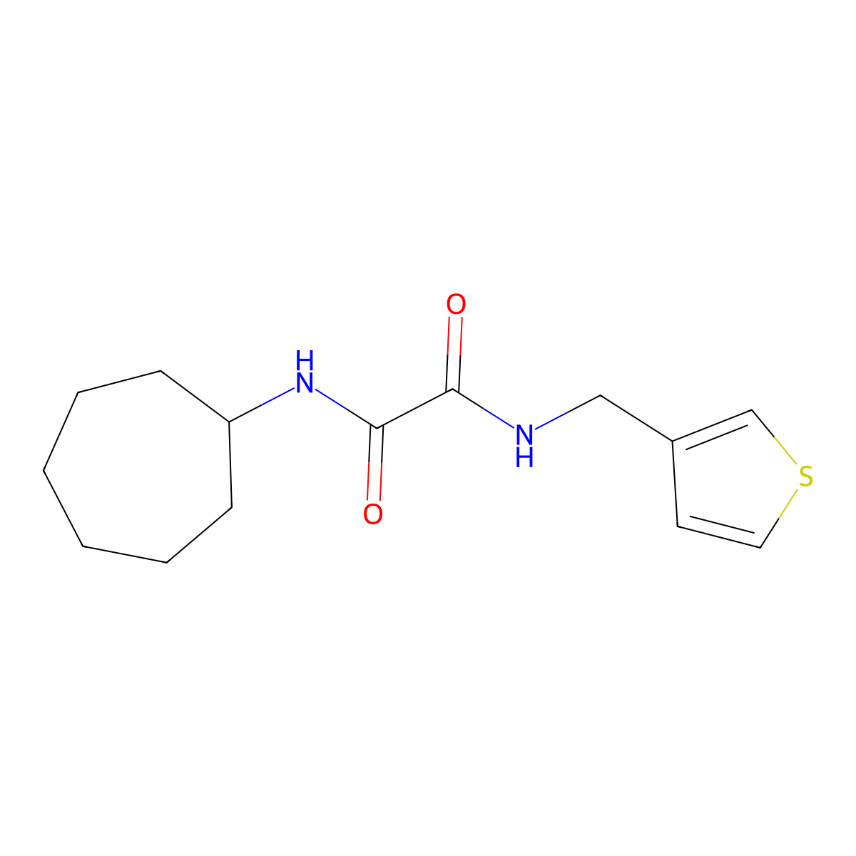 N1-cycloheptyl-N2-(thiophen-3-ylmethyl)oxalamide molecular structure, CAS 1060349-41-8