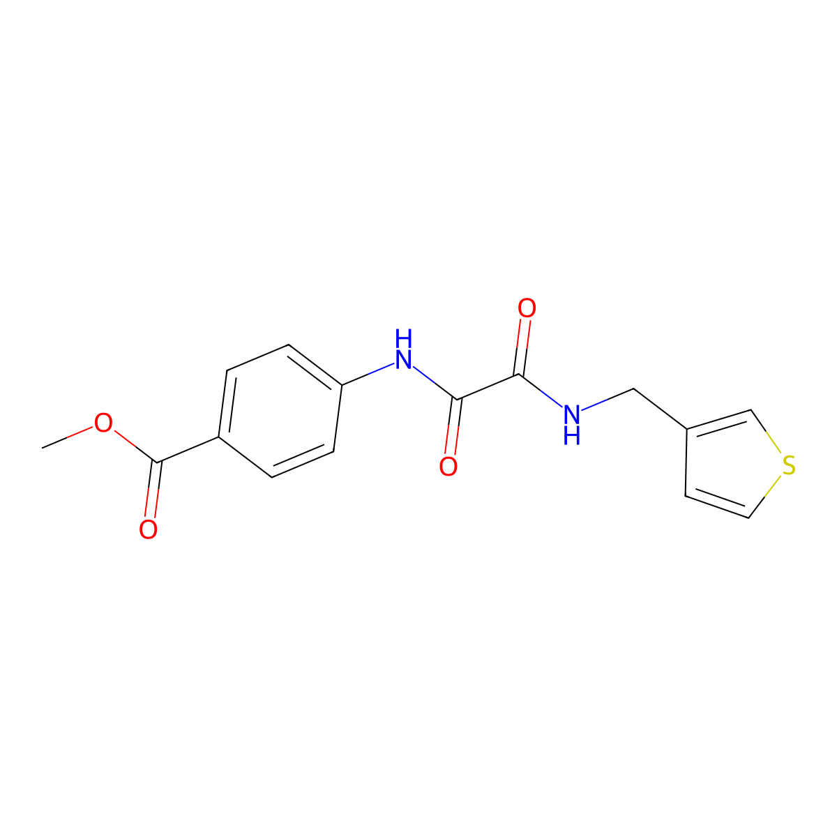 Methyl 4-[[2-Oxo-2-[(3-thienylmethyl)amino]acetyl]amino]benzoate molecular structure, CAS 1060349-47-4