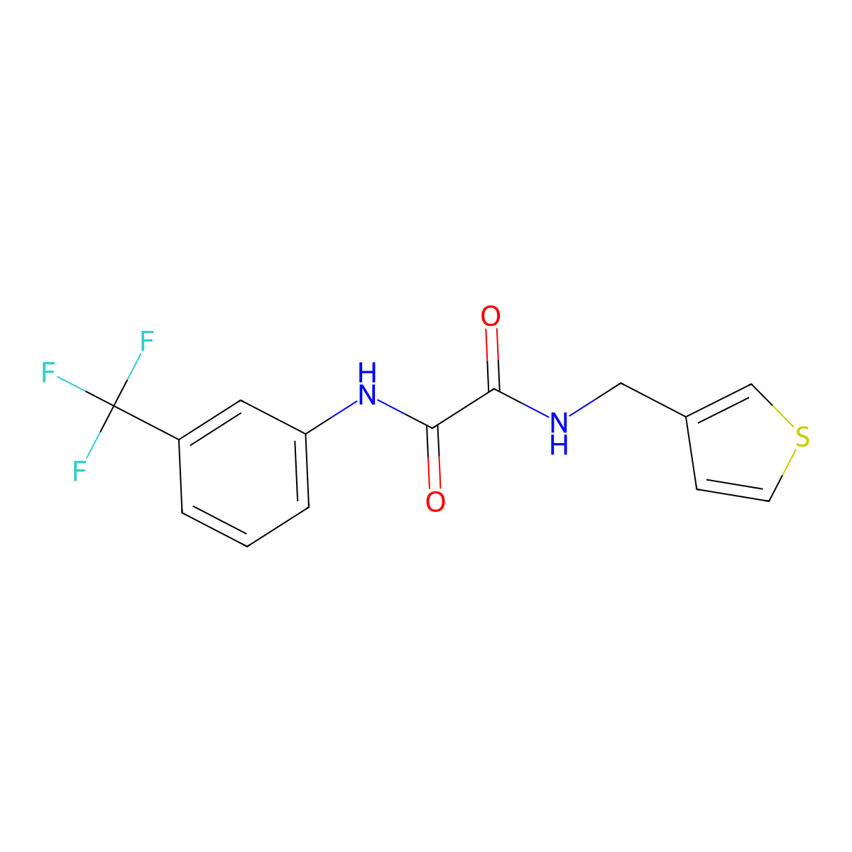 N-[(thiophen-3-yl)methyl]-N'-[3-(trifluoromethyl)phenyl]ethanediamide molecular structure, CAS 1060349-89-4