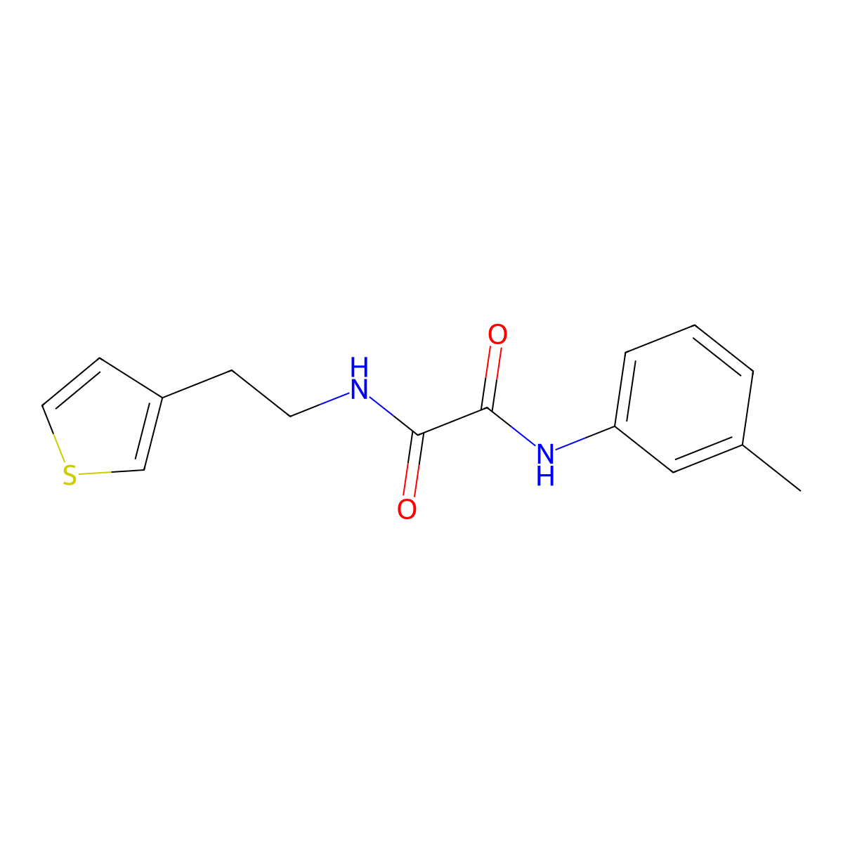 N'-(3-methylphenyl)-N-[2-(thiophen-3-yl)ethyl]ethanediamide molecular structure, CAS 1060350-17-5
