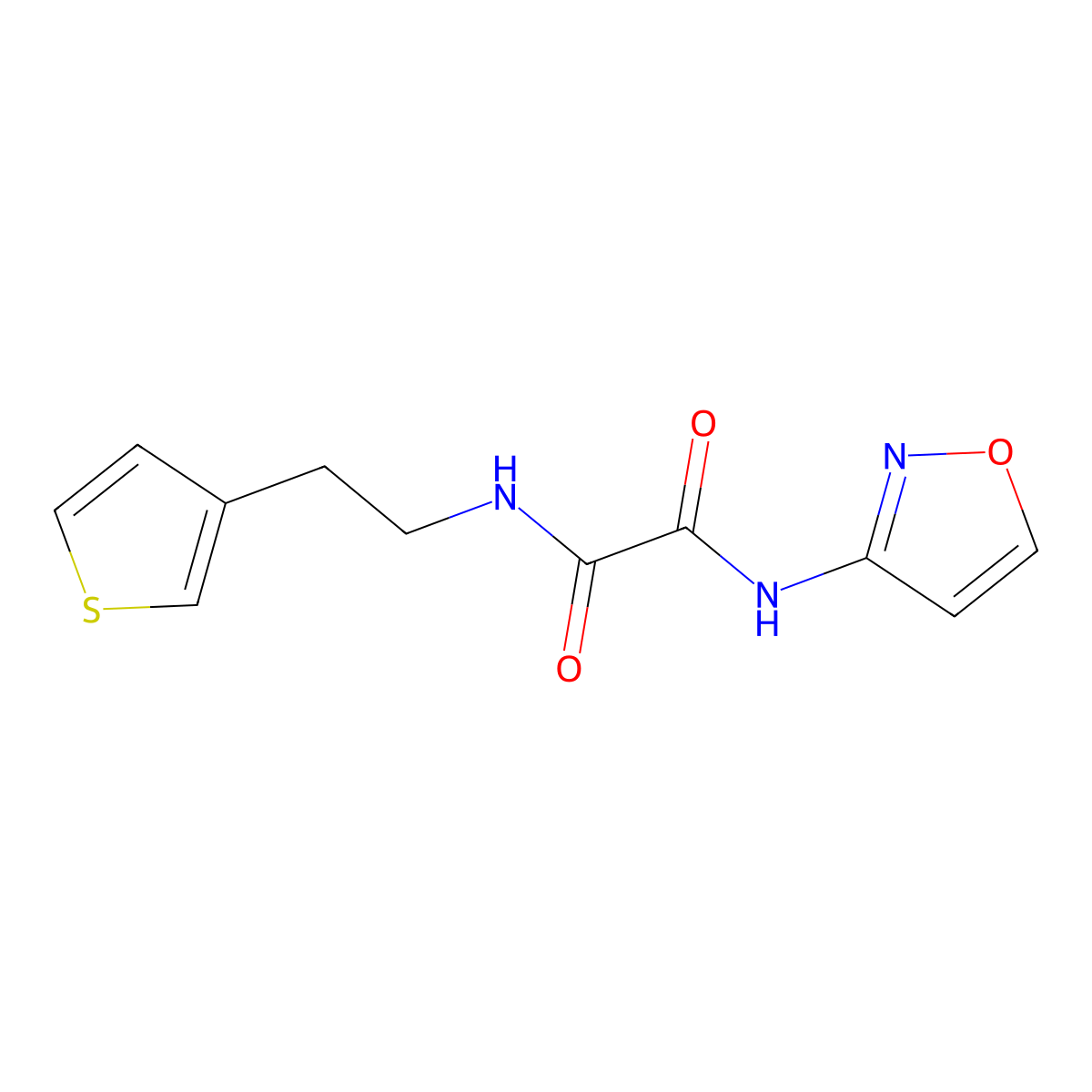 N1-(isoxazol-3-yl)-N2-(2-(thiophen-3-yl)ethyl)oxalamide molecular structure, CAS 1060350-29-9