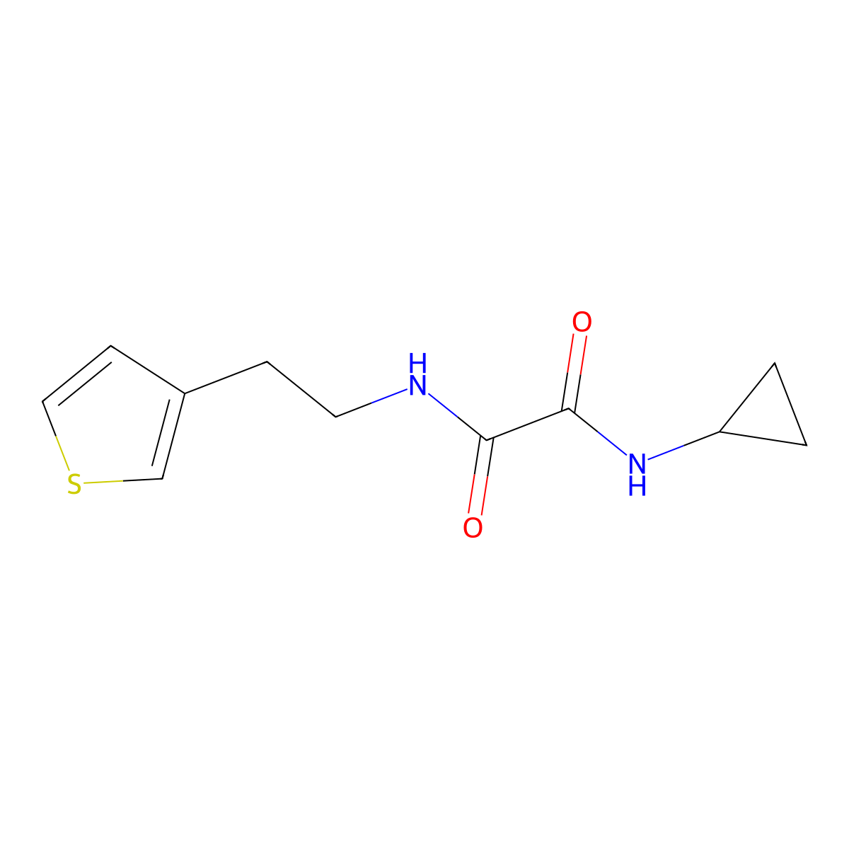 N-cyclopropyl-N'-[2-(thiophen-3-yl)ethyl]ethanediamide molecular structure, CAS 1060350-83-5