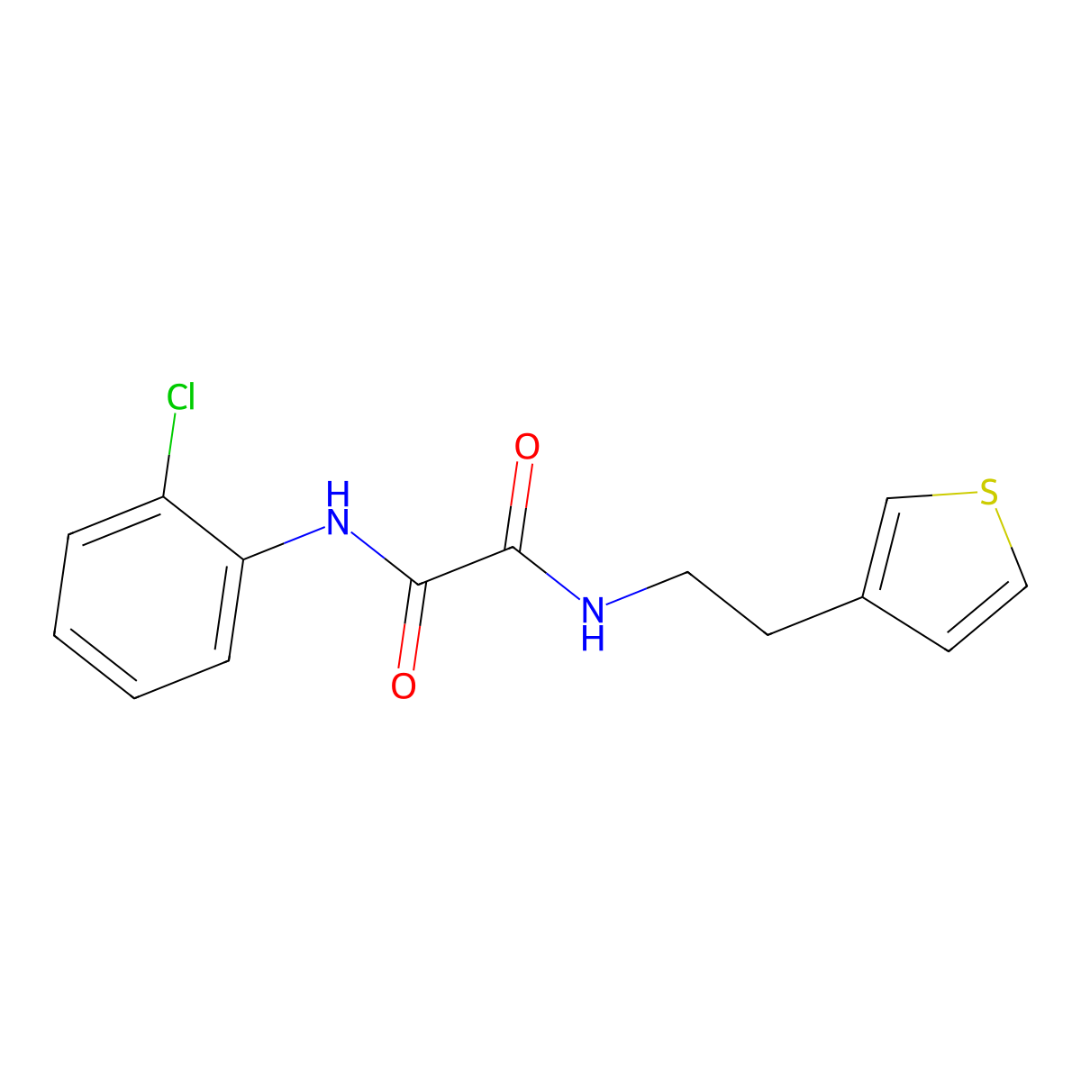 N'-(2-chlorophenyl)-N-[2-(thiophen-3-yl)ethyl]ethanediamide molecular structure, CAS 1060350-98-2