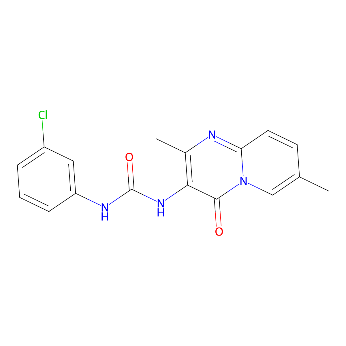 1-(3-chlorophenyl)-3-(2,7-dimethyl-4-oxo-4H-pyrido[1,2-a]pyrimidin-3-yl)urea molecular structure, CAS 1060351-00-9