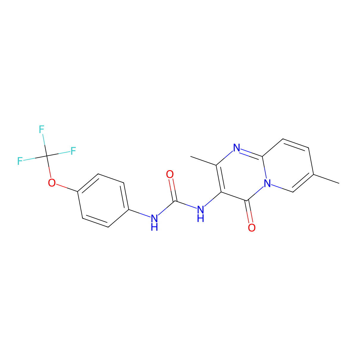 1-(2,7-dimethyl-4-oxo-4H-pyrido[1,2-a]pyrimidin-3-yl)-3-(4-(trifluoromethoxy)phenyl)urea molecular structure, CAS 1060351-39-4
