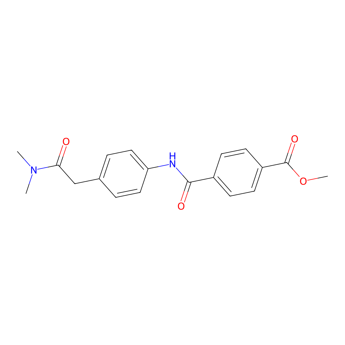 Methyl 4-({4-[(dimethylcarbamoyl)methyl]phenyl}carbamoyl)benzoate molecular structure, CAS 1060351-53-2
