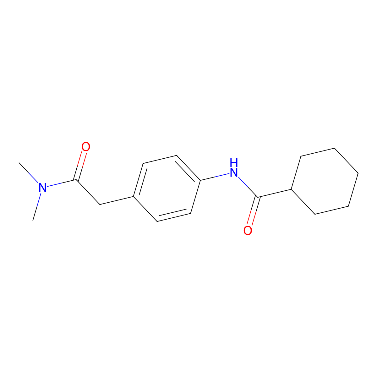 N-{4-[2-(dimethylamino)-2-oxoethyl]phenyl}cyclohexanecarboxamide molecular structure, CAS 1060351-77-0
