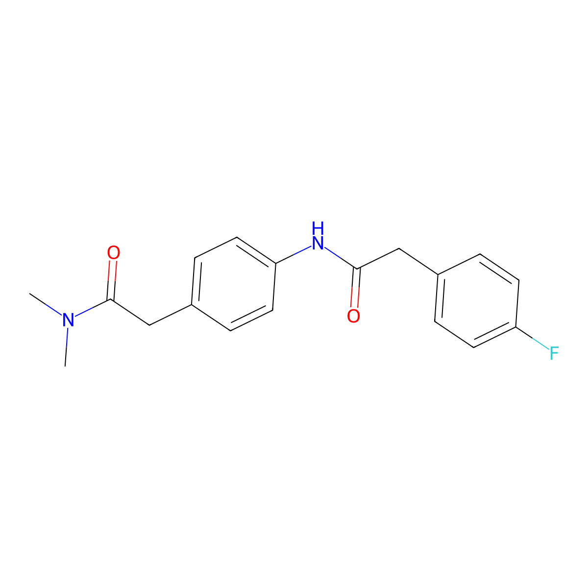 2-{4-[2-(4-fluorophenyl)acetamido]phenyl}-N,N-dimethylacetamide molecular structure, CAS 1060351-95-2