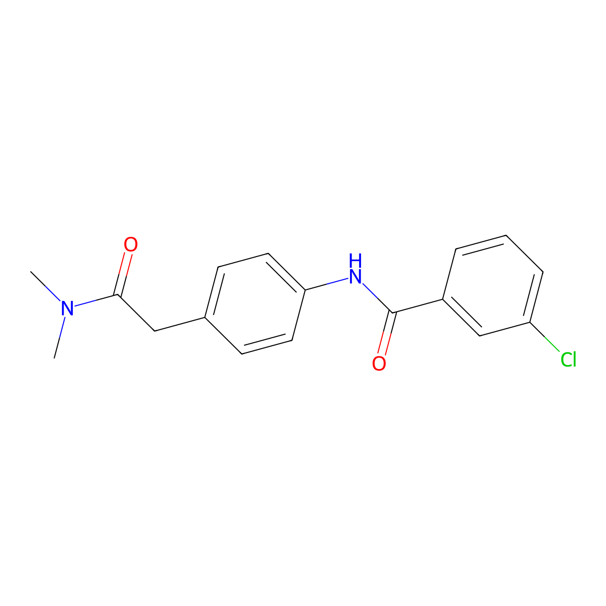 3-chloro-N-{4-[2-(dimethylamino)-2-oxoethyl]phenyl}benzamide molecular structure, CAS 1060352-37-5
