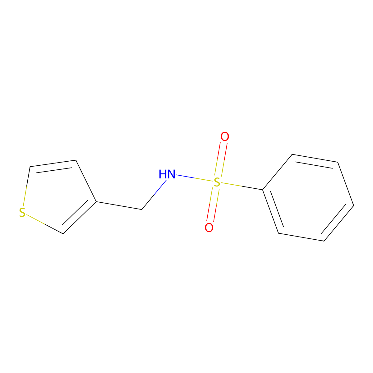 N-(thiophen-3-ylmethyl)benzenesulfonamide molecular structure, CAS 1060352-68-2