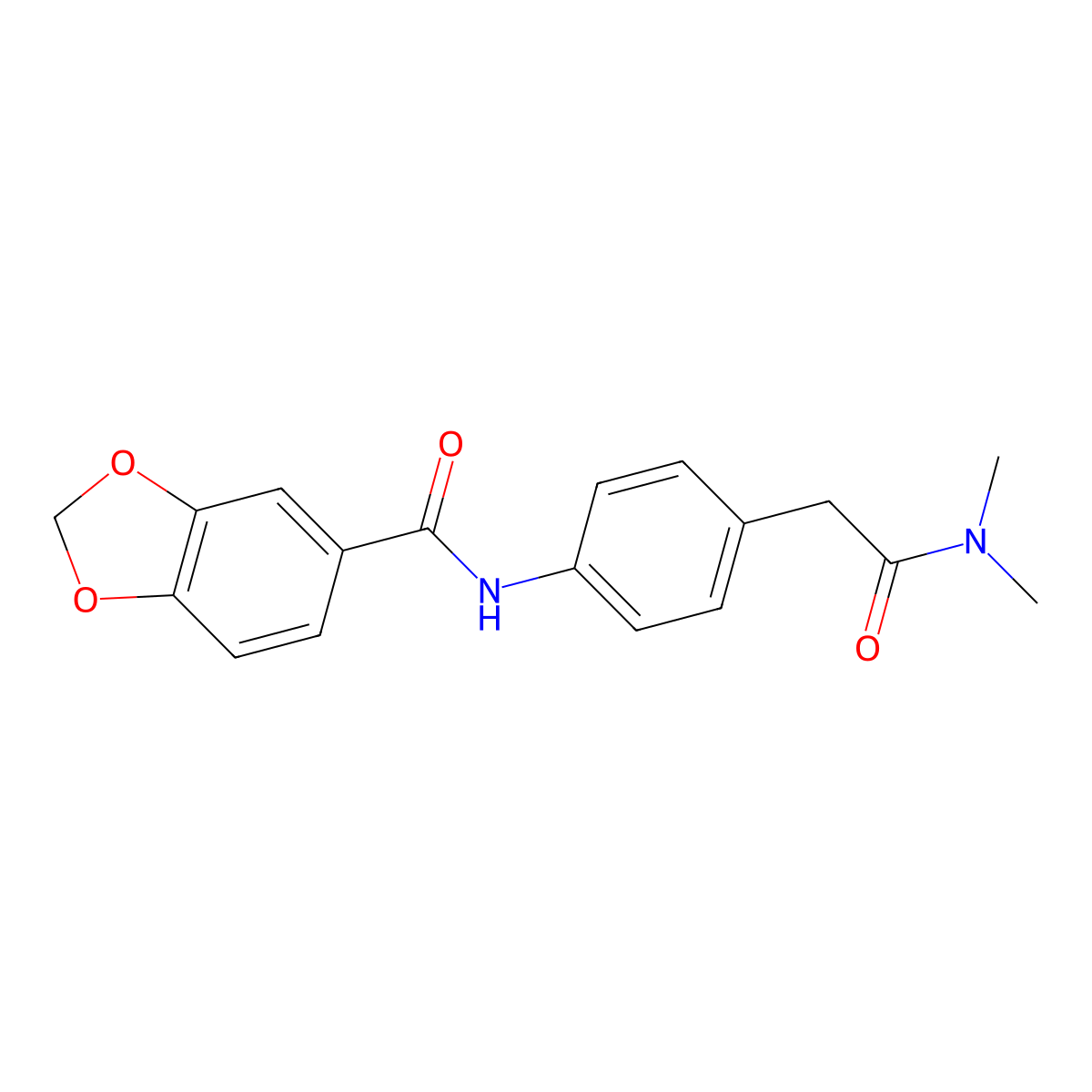 N-{4-[(dimethylcarbamoyl)methyl]phenyl}-2H-1,3-benzodioxole-5-carboxamide molecular structure, CAS 1060352-73-9