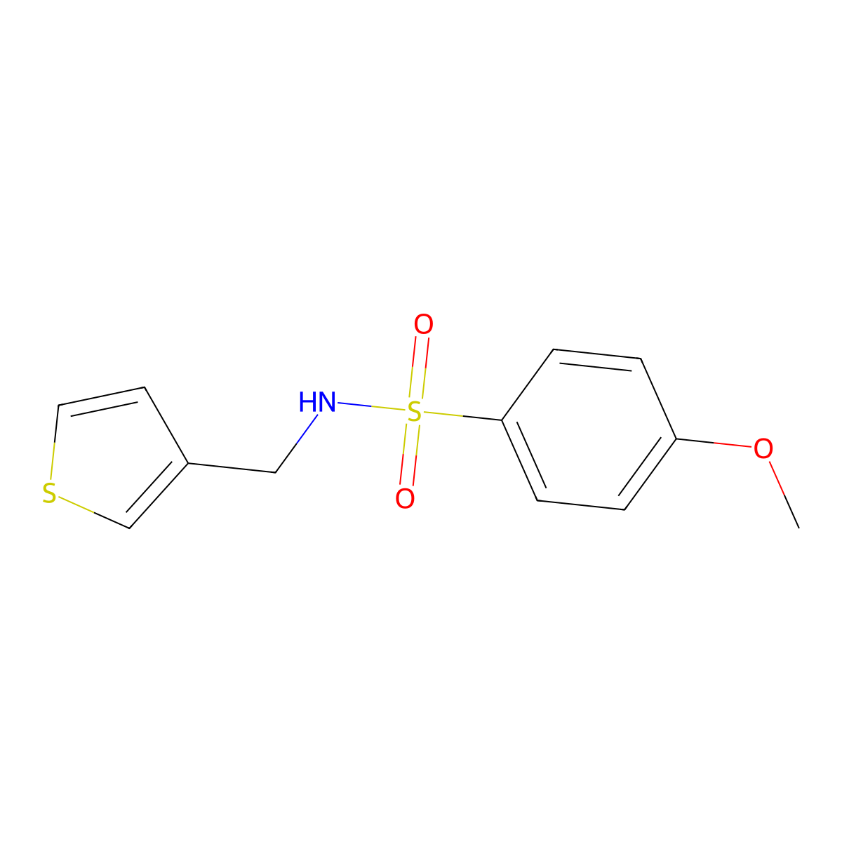 4-methoxy-N-(thiophen-3-ylmethyl)benzenesulfonamide molecular structure, CAS 1060352-74-0