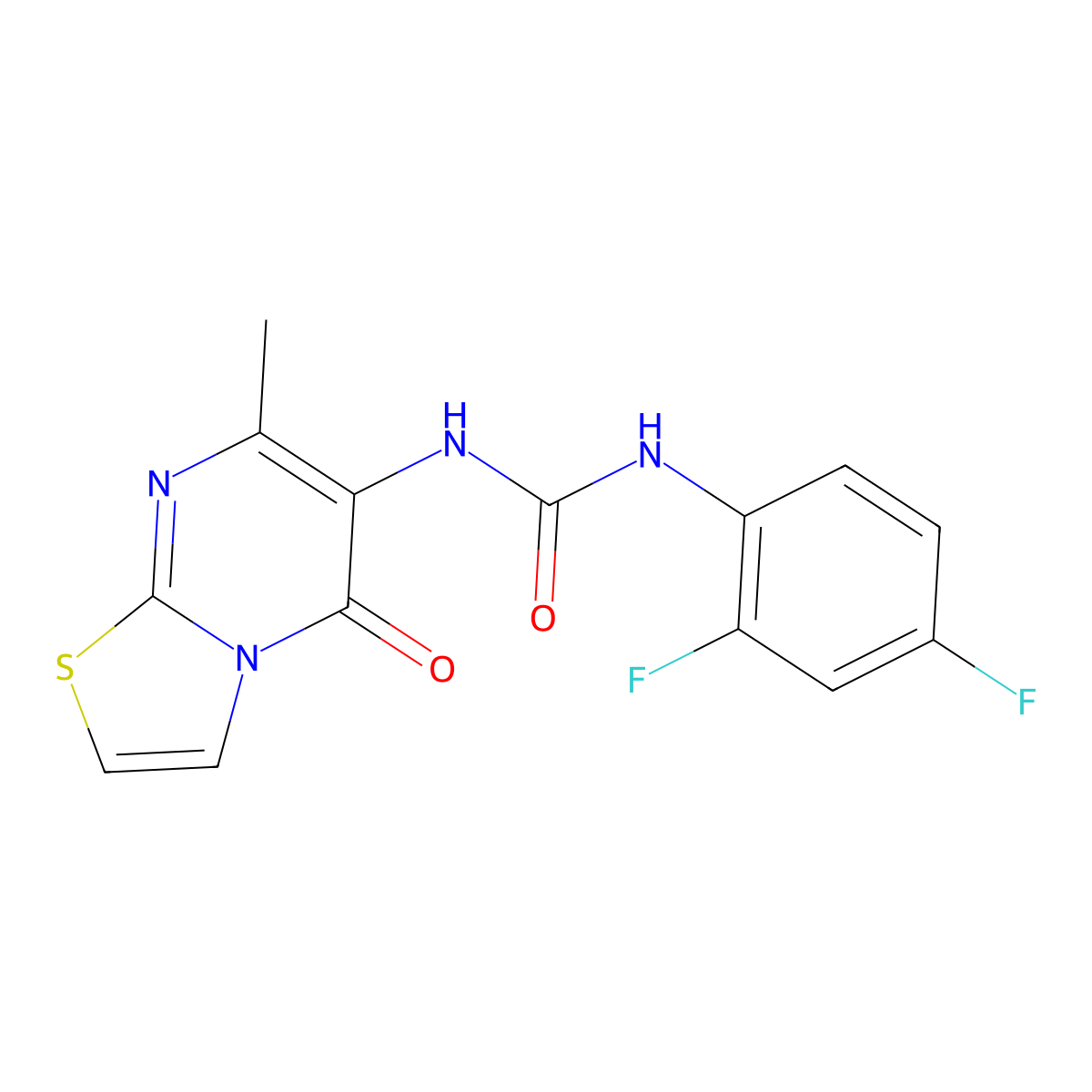 1-(2,4-difluorophenyl)-3-(7-methyl-5-oxo-5H-thiazolo[3,2-a]pyrimidin-6-yl)urea molecular structure, CAS 1060352-77-3