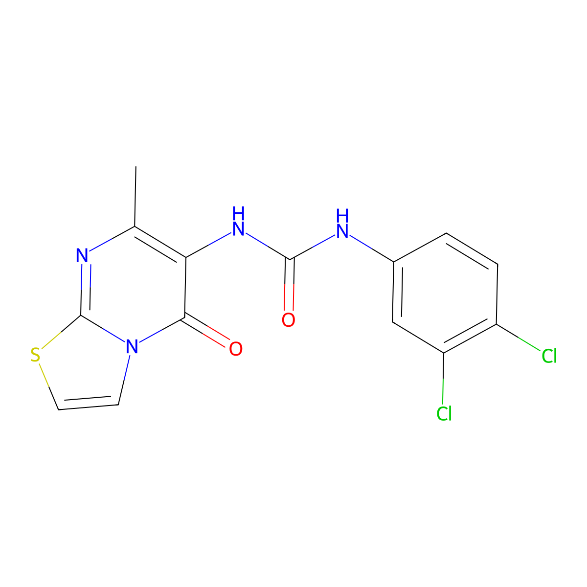 1-(3,4-dichlorophenyl)-3-(7-methyl-5-oxo-5H-thiazolo[3,2-a]pyrimidin-6-yl)urea molecular structure, CAS 1060353-51-6