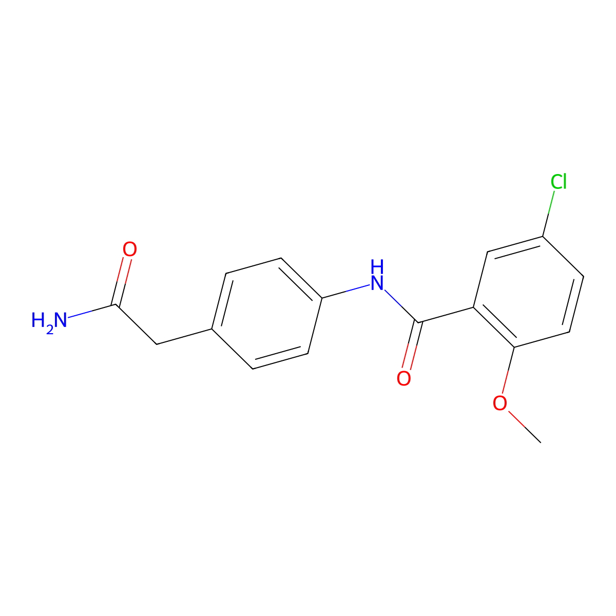 N-[4-(carbamoylmethyl)phenyl]-5-chloro-2-methoxybenzamide molecular structure, CAS 1060353-74-3