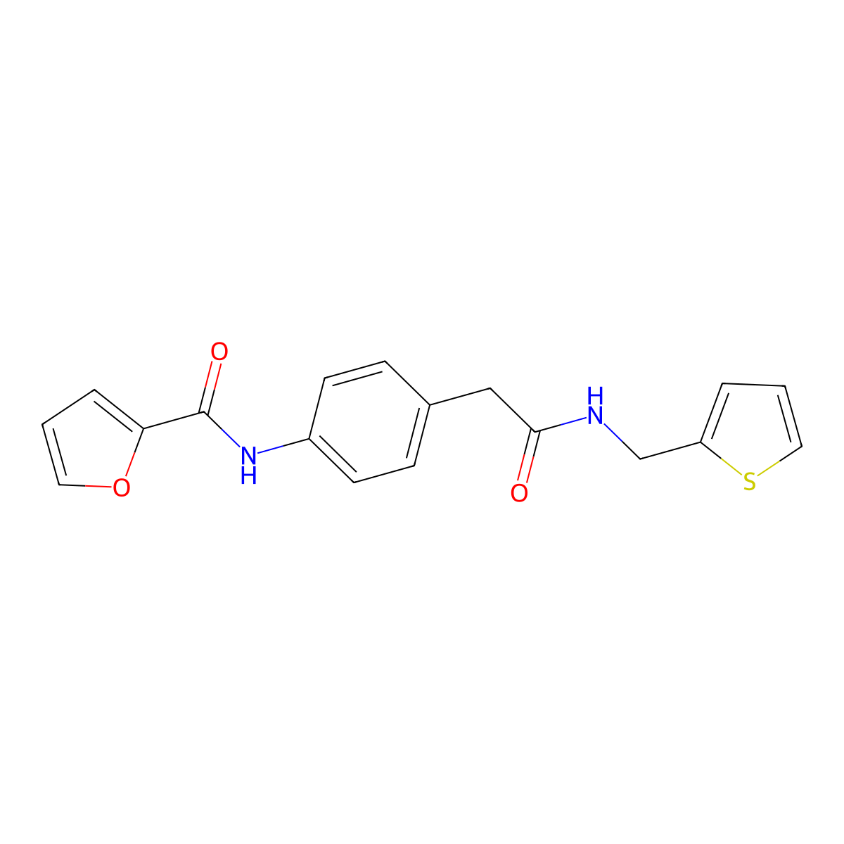 N-[4-({[(thiophen-2-yl)methyl]carbamoyl}methyl)phenyl]furan-2-carboxamide molecular structure, CAS 1060355-65-8