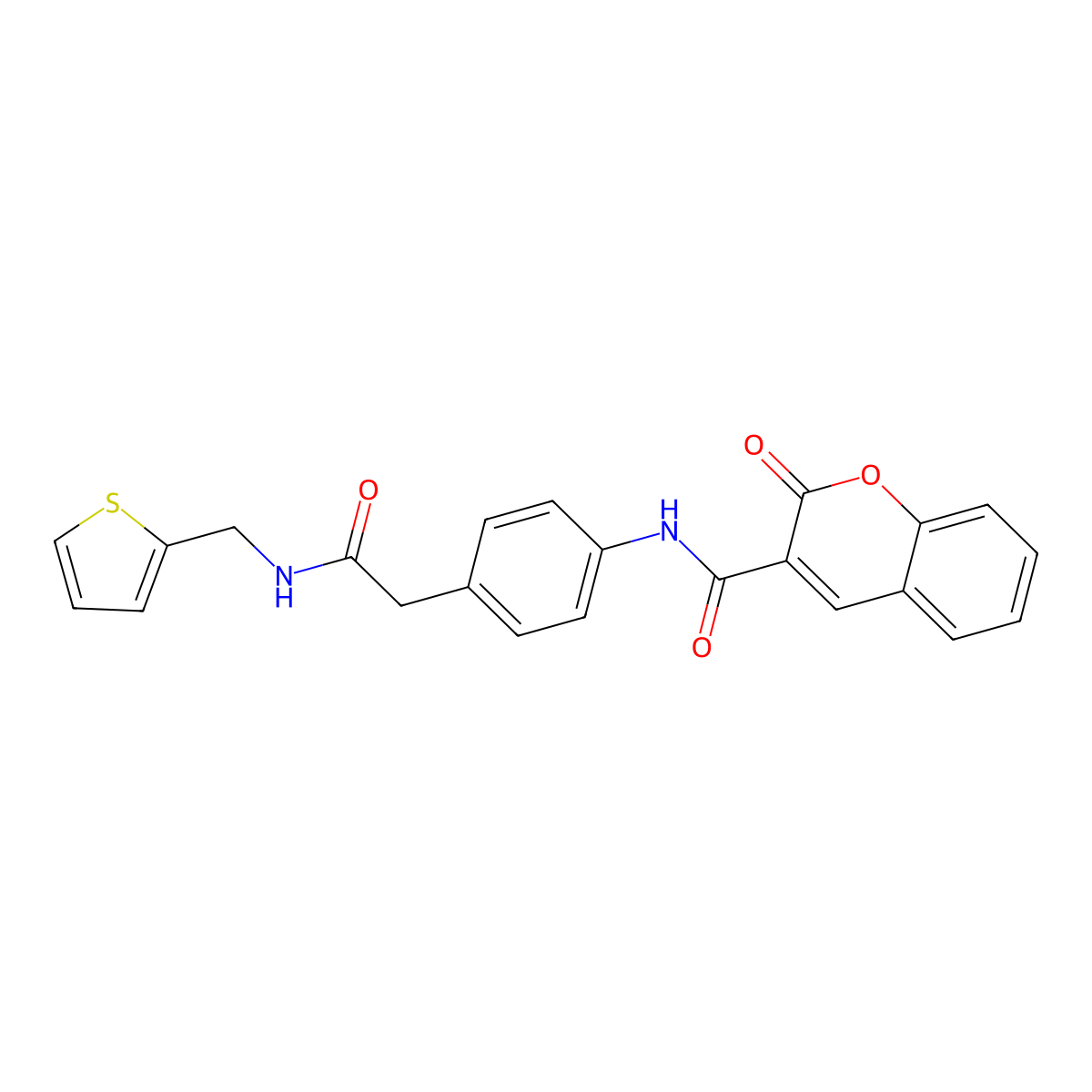 2-oxo-N-[4-({[(thiophen-2-yl)methyl]carbamoyl}methyl)phenyl]-2H-chromene-3-carboxamide molecular structure, CAS 1060355-72-7