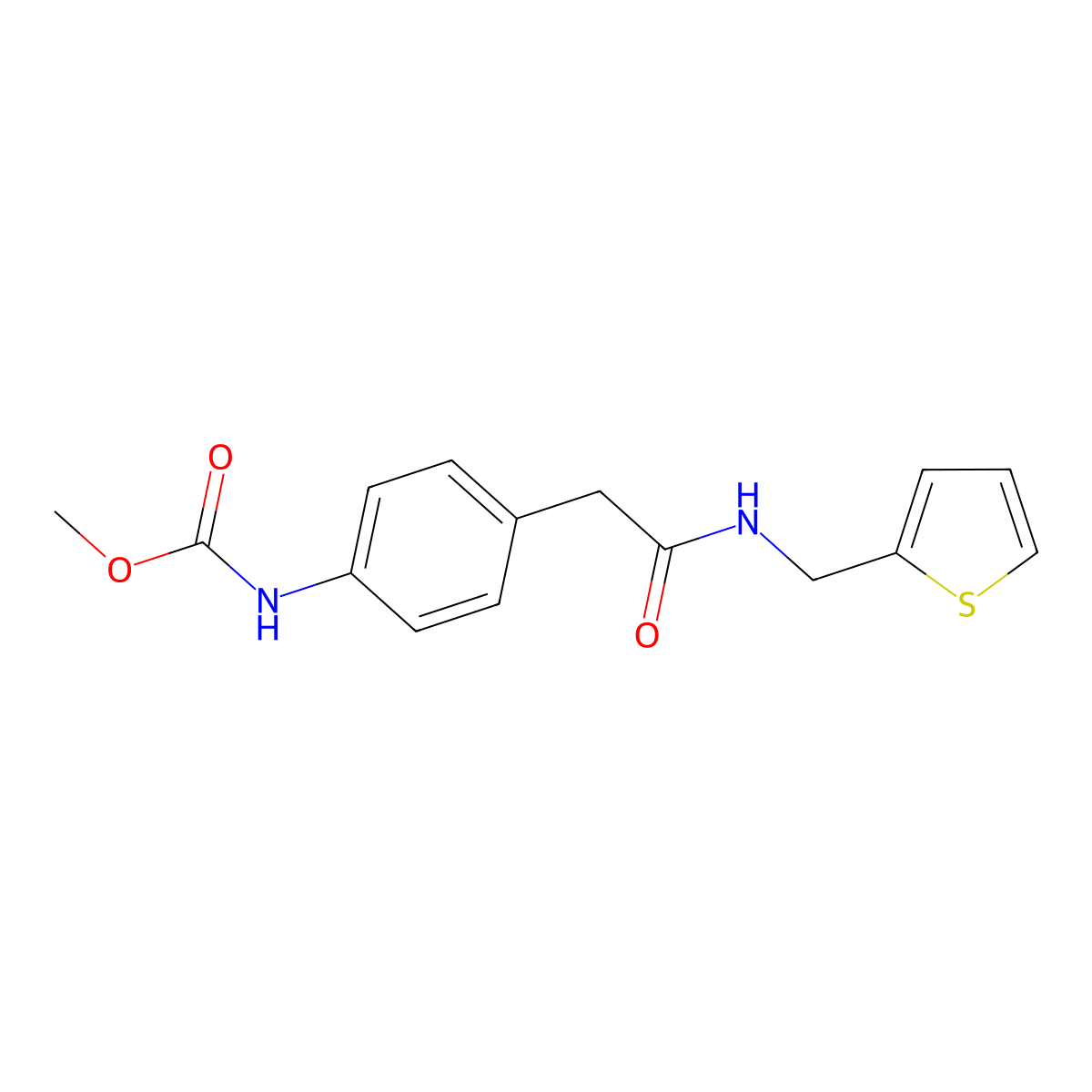 methyl N-[4-({[(thiophen-2-yl)methyl]carbamoyl}methyl)phenyl]carbamate molecular structure, CAS 1060356-14-0