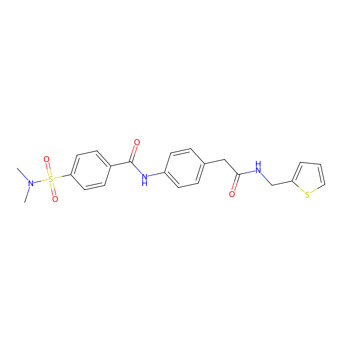 4-(dimethylsulfamoyl)-N-[4-({[(thiophen-2-yl)methyl]carbamoyl}methyl)phenyl]benzamide molecular structure, CAS 1060356-46-8