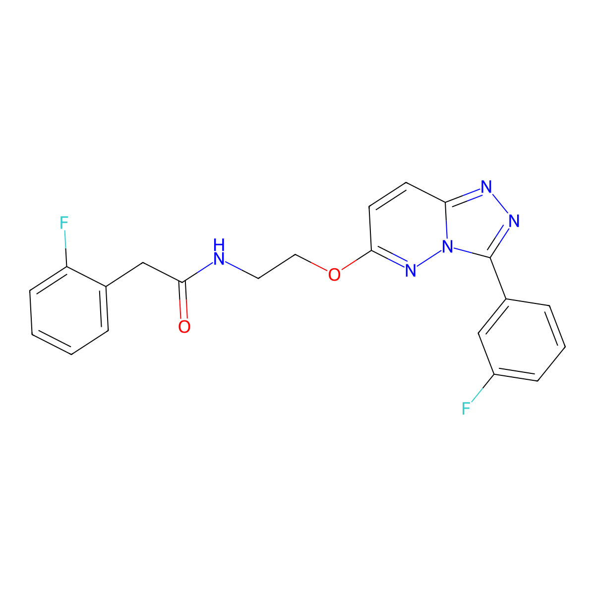 2-(2-fluorophenyl)-N-(2-{[3-(3-fluorophenyl)-[1,2,4]triazolo[4,3-b]pyridazin-6-yl]oxy}ethyl)acetamide molecular structure, CAS 1060356-65-1