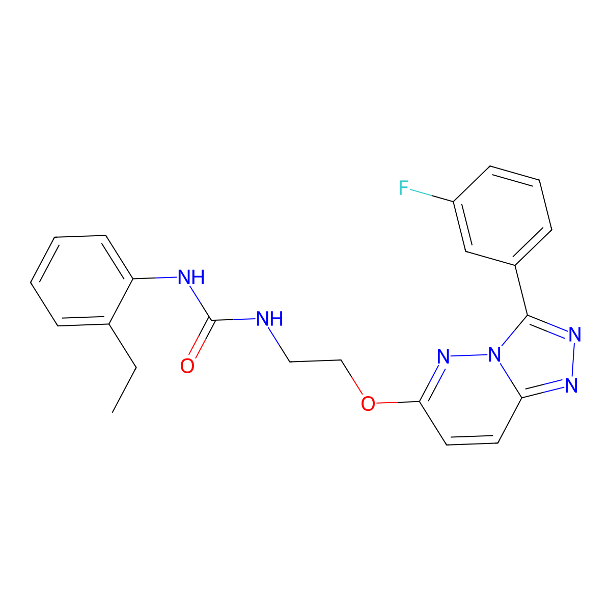 1-(2-Ethylphenyl)-3-(2-{[3-(3-fluorophenyl)-[1,2,4]triazolo[4,3-b]pyridazin-6-yl]oxy}ethyl)urea molecular structure, CAS 1060357-22-3