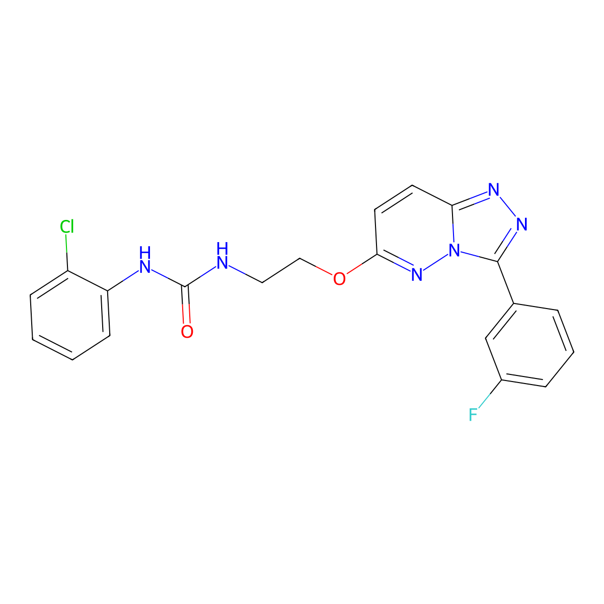 1-(2-Chlorophenyl)-3-(2-{[3-(3-fluorophenyl)-[1,2,4]triazolo[4,3-b]pyridazin-6-yl]oxy}ethyl)urea molecular structure, CAS 1060357-29-0
