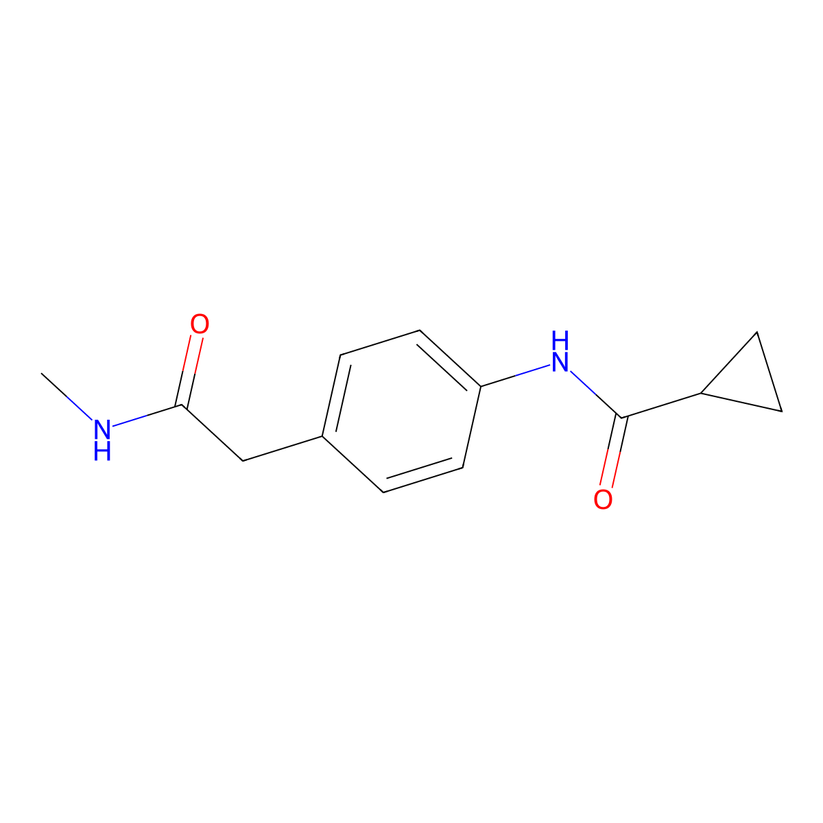 N-(4-(2-(methylamino)-2-oxoethyl)phenyl)cyclopropanecarboxamide molecular structure, CAS 1060357-34-7