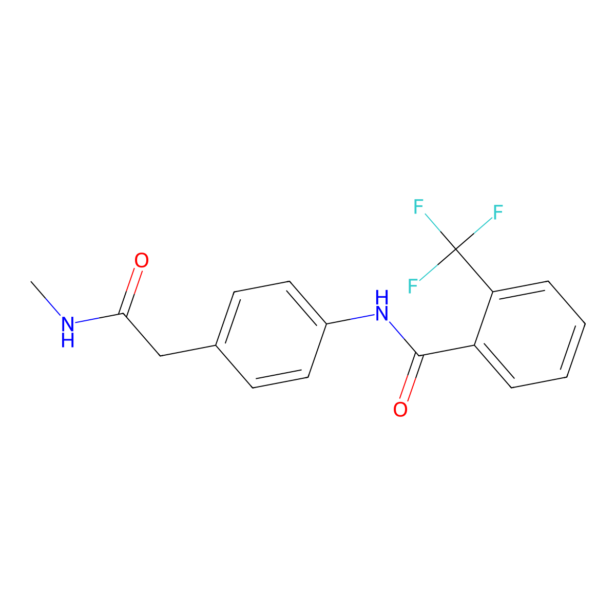 N-{4-[(methylcarbamoyl)methyl]phenyl}-2-(trifluoromethyl)benzamide molecular structure, CAS 1060357-47-2