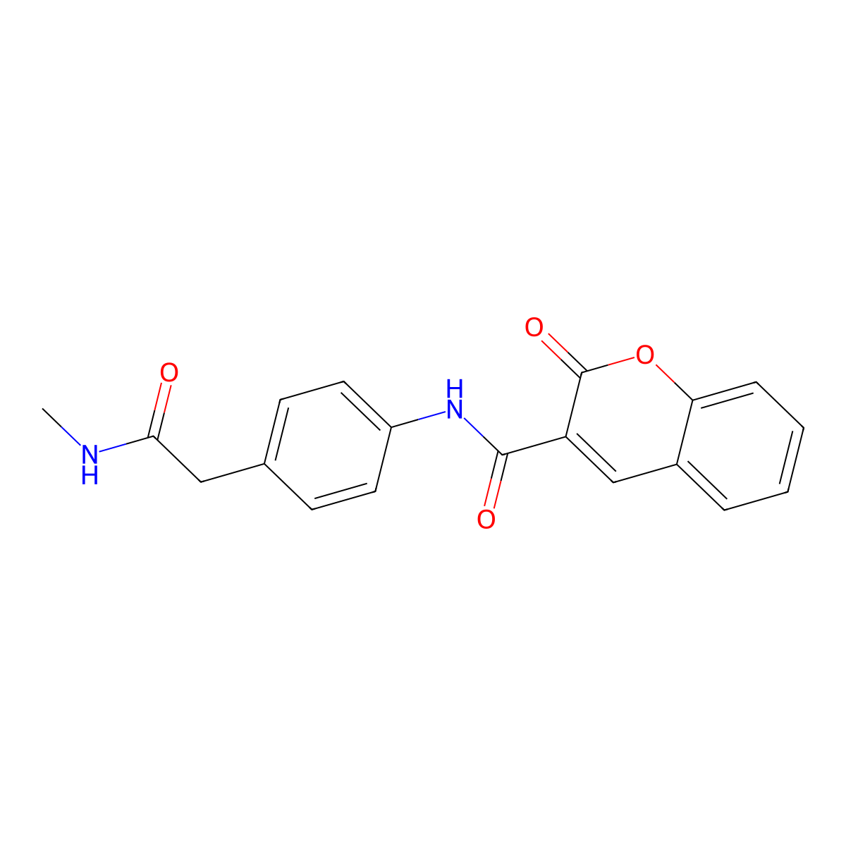 N-{4-[(methylcarbamoyl)methyl]phenyl}-2-oxo-2H-chromene-3-carboxamide molecular structure, CAS 1060357-92-7