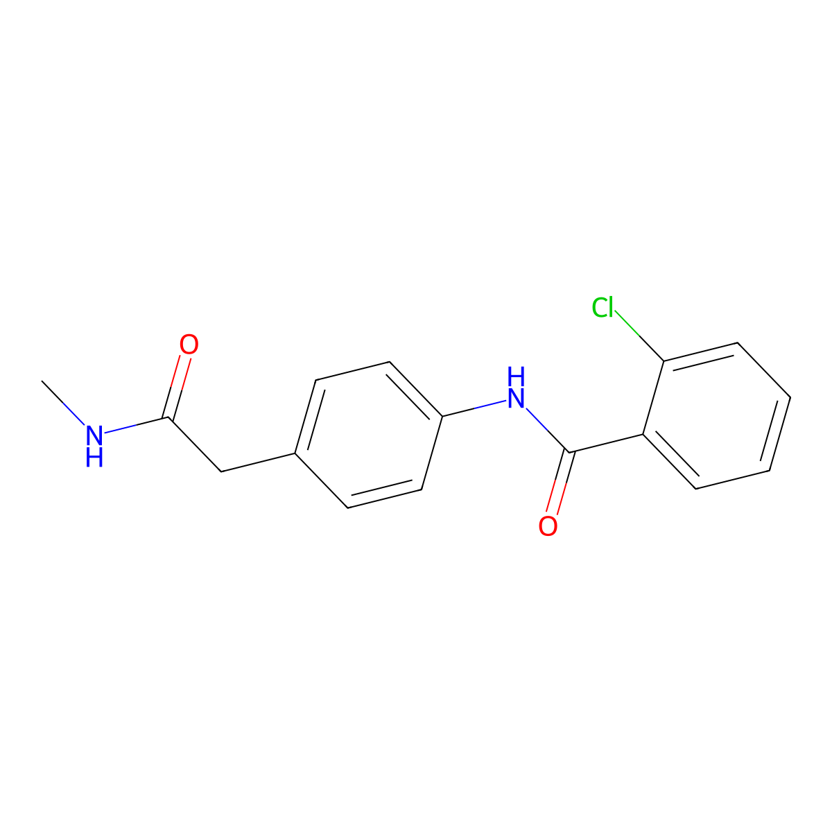 2-chloro-N-{4-[2-(methylamino)-2-oxoethyl]phenyl}benzamide molecular structure, CAS 1060358-35-1