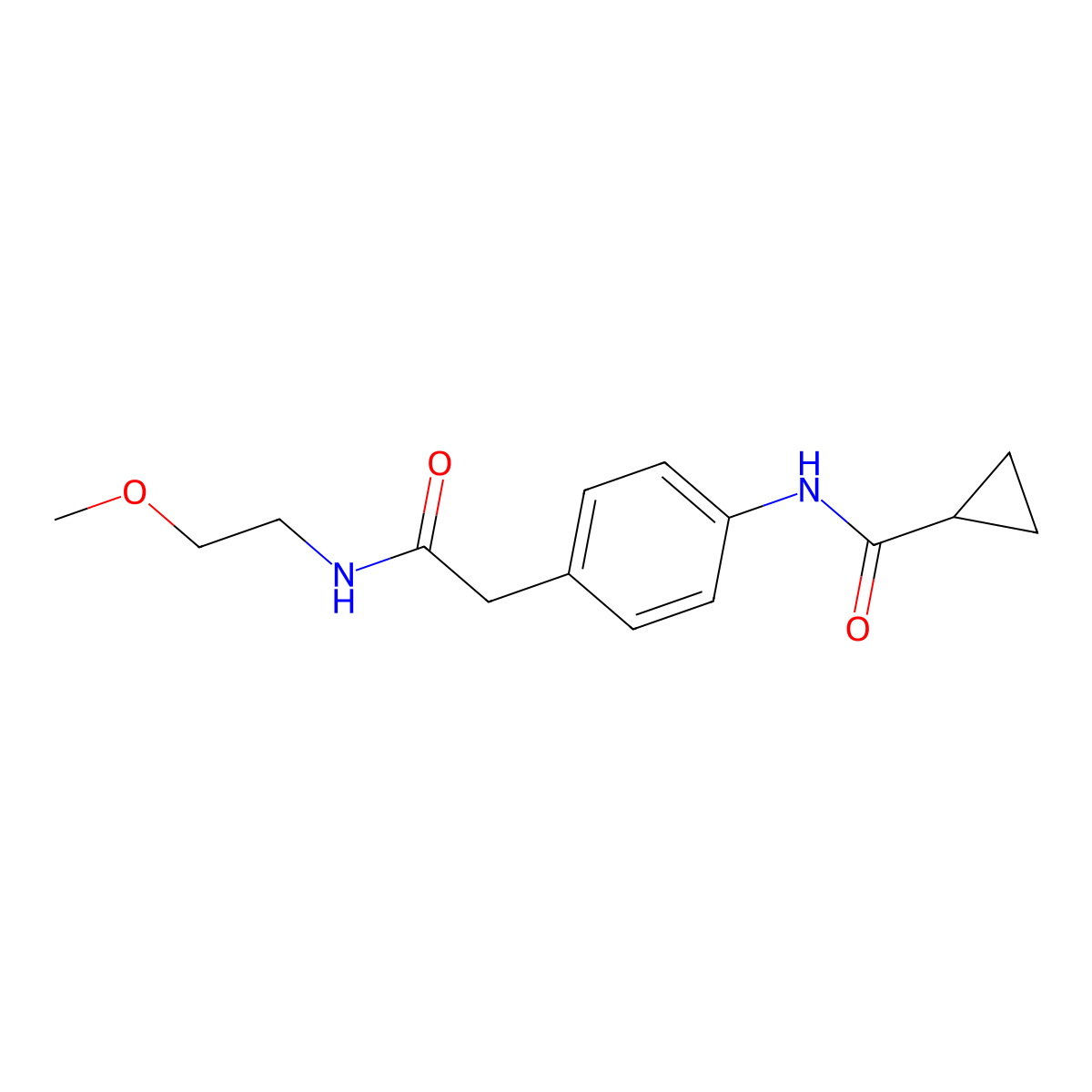 N-(4-{[(2-methoxyethyl)carbamoyl]methyl}phenyl)cyclopropanecarboxamide molecular structure, CAS 1060361-80-9