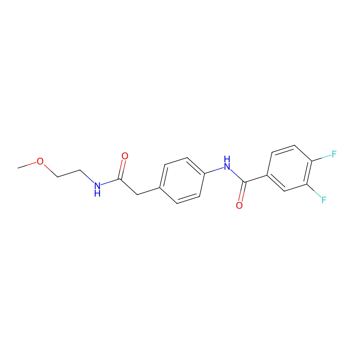 3,4-difluoro-N-(4-{[(2-methoxyethyl)carbamoyl]methyl}phenyl)benzamide molecular structure, CAS 1060363-28-1