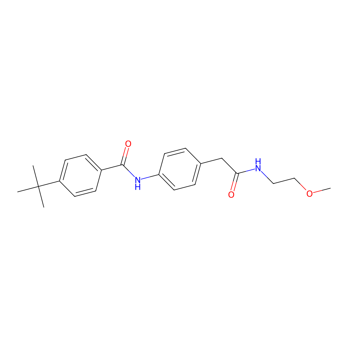 4-tert-butyl-N-(4-{[(2-methoxyethyl)carbamoyl]methyl}phenyl)benzamide molecular structure, CAS 1060363-86-1