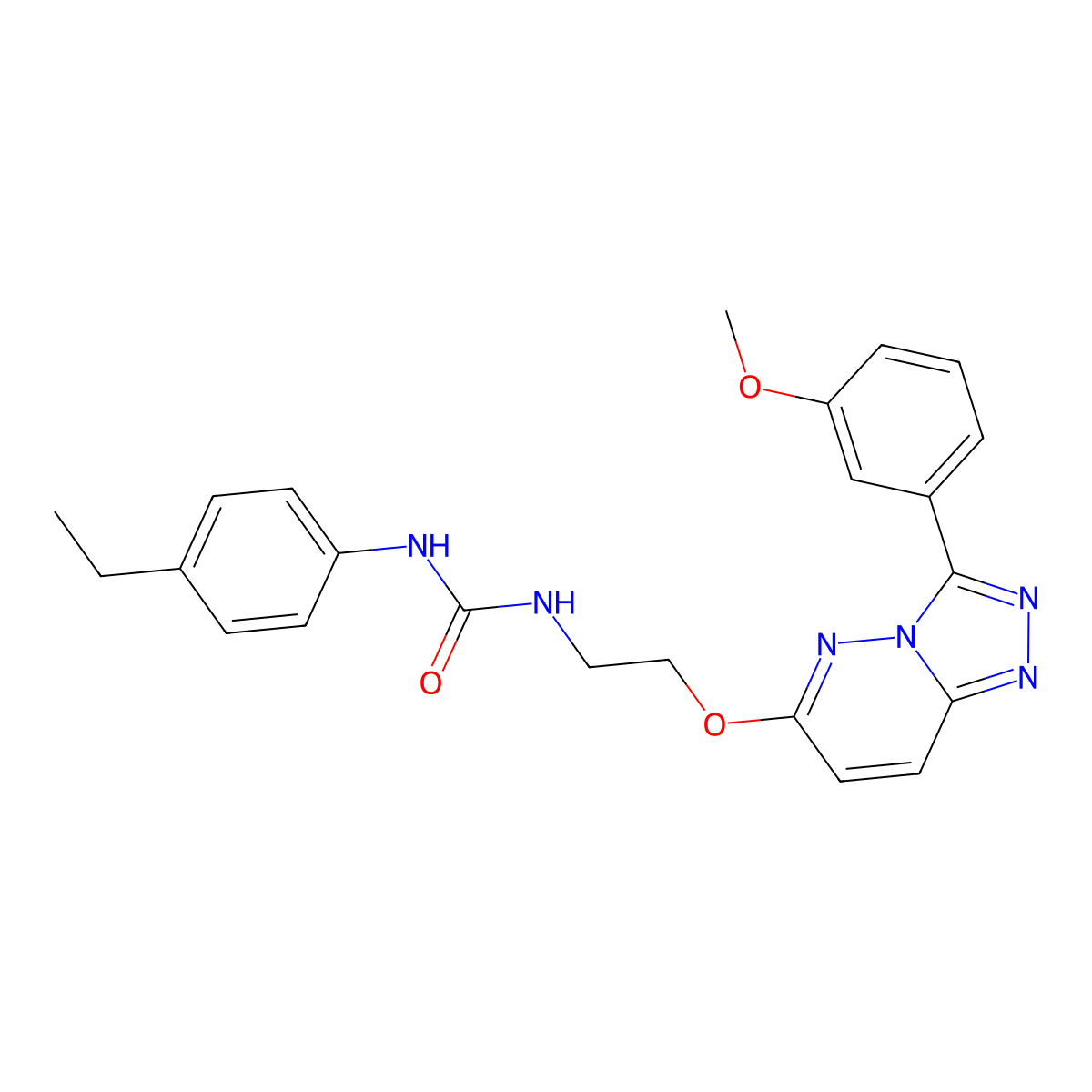 1-(4-Ethylphenyl)-3-(2-((3-(3-methoxyphenyl)-[1,2,4]triazolo[4,3-b]pyridazin-6-yl)oxy)ethyl)urea molecular structure, CAS 1060365-62-9