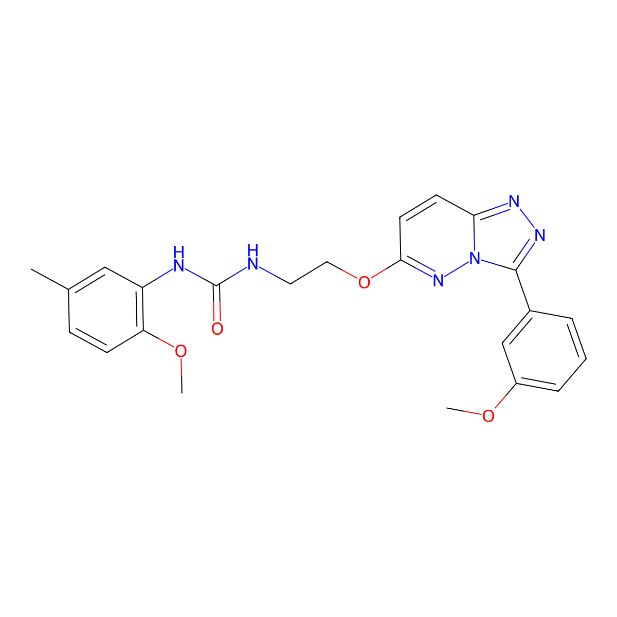 1-(2-Methoxy-5-methylphenyl)-3-(2-{[3-(3-methoxyphenyl)-[1,2,4]triazolo[4,3-b]pyridazin-6-yl]oxy}ethyl)urea molecular structure, CAS 1060366-22-4