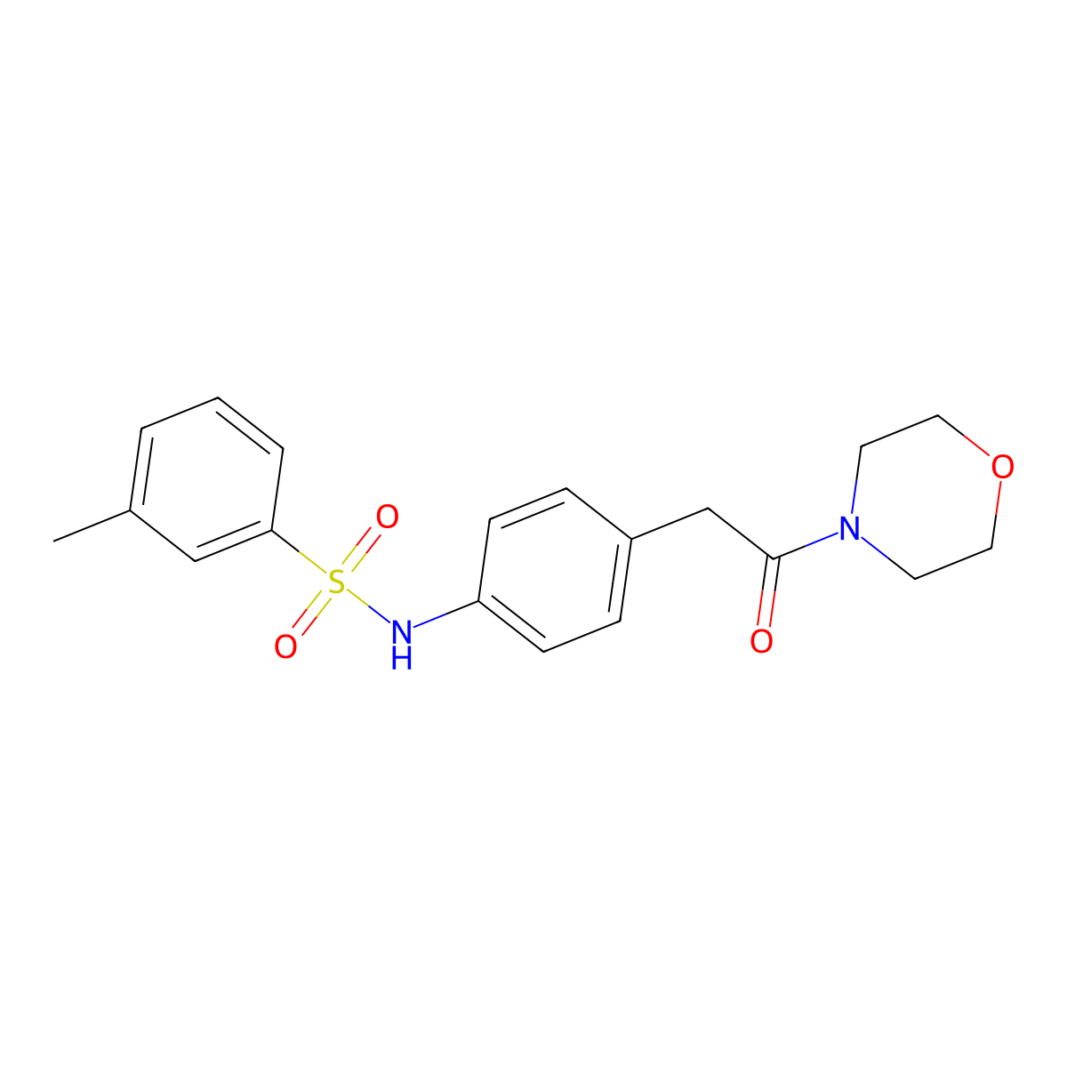 3-methyl-N-(4-(2-morpholino-2-oxoethyl)phenyl)benzenesulfonamide molecular structure, CAS 1060369-09-6