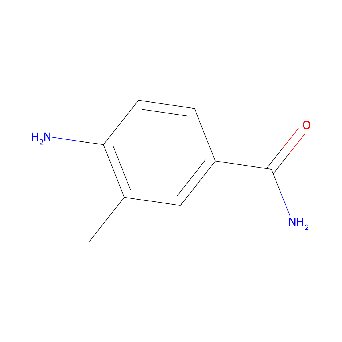 4-Amino-3-methylbenzamide molecular structure, CAS 106037-36-9