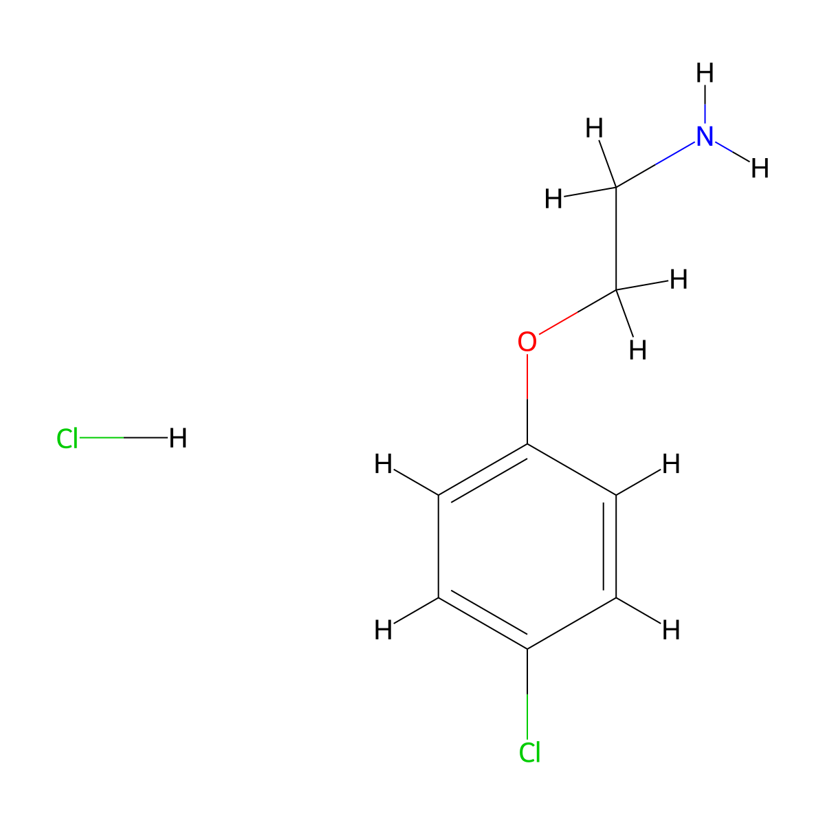 1-(2-Aminoethoxy)-4-chlorobenzene hydrochloride molecular structure, CAS 106038-00-0