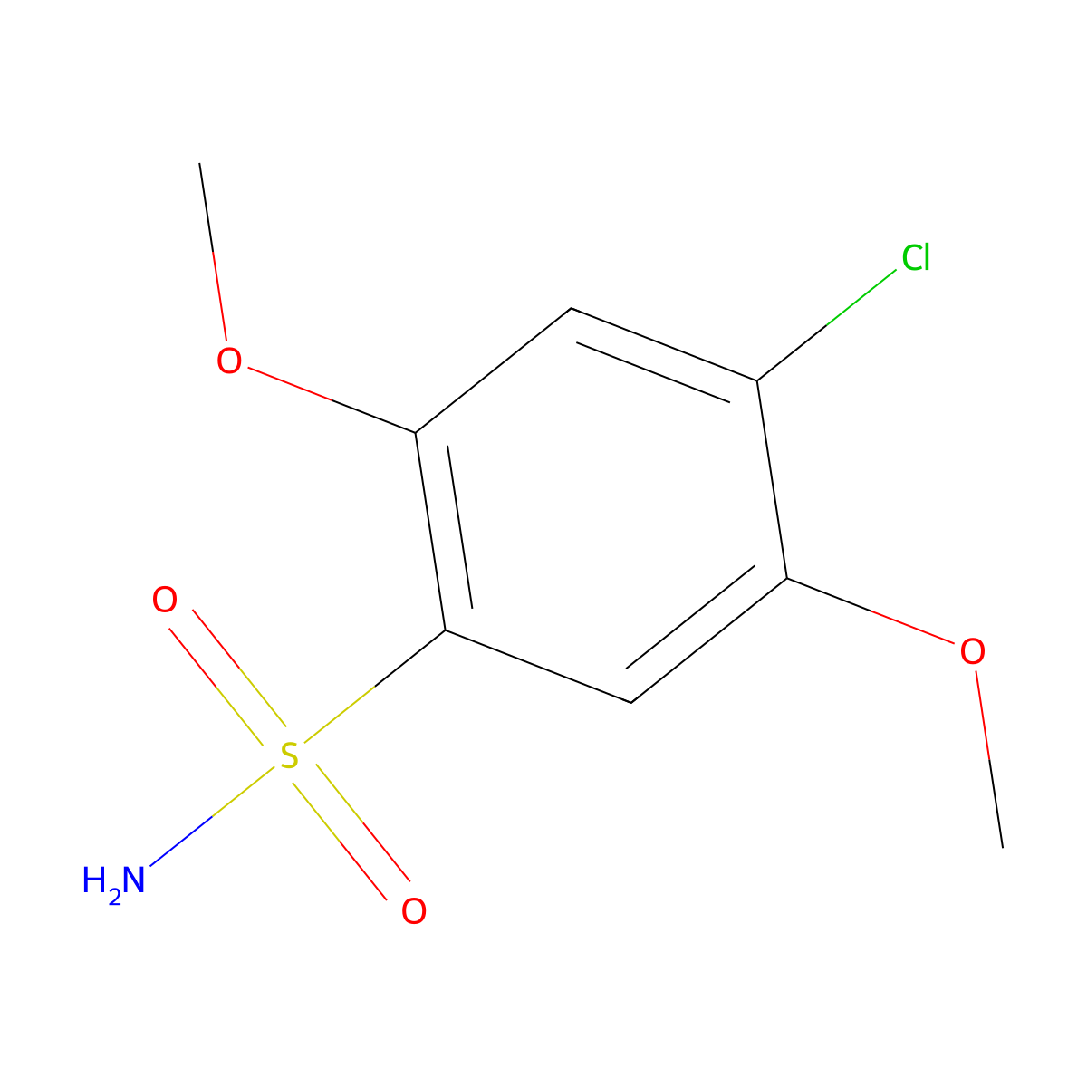 4-Chloro-2,5-dimethoxybenzenesulfonamide molecular structure, CAS 106038-02-2