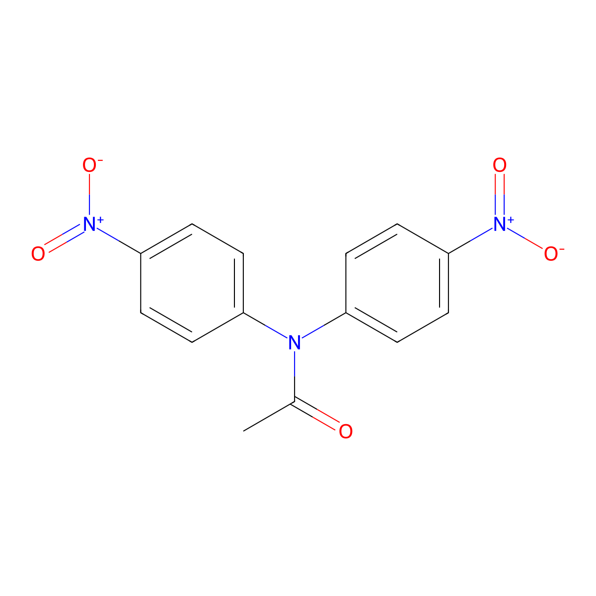 N,N-bis(4-nitrophenyl)acetamide molecular structure, CAS 106038-75-9