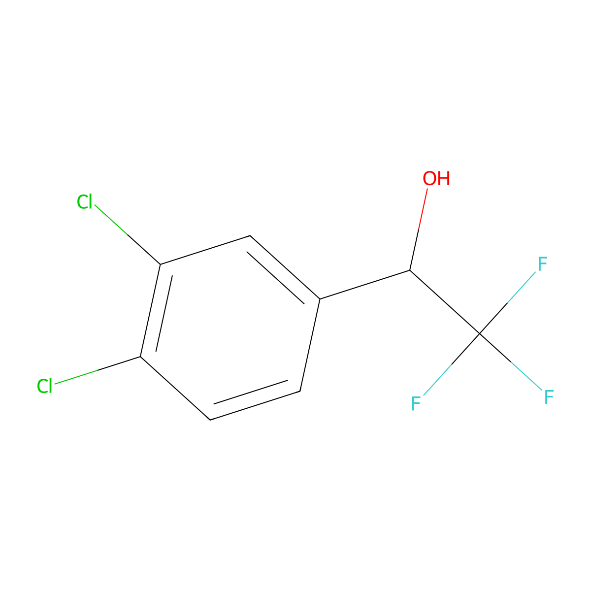 1-(3,4-Dichlorophenyl)-2,2,2-trifluoroethan-1-ol molecular structure, CAS 106044-11-5
