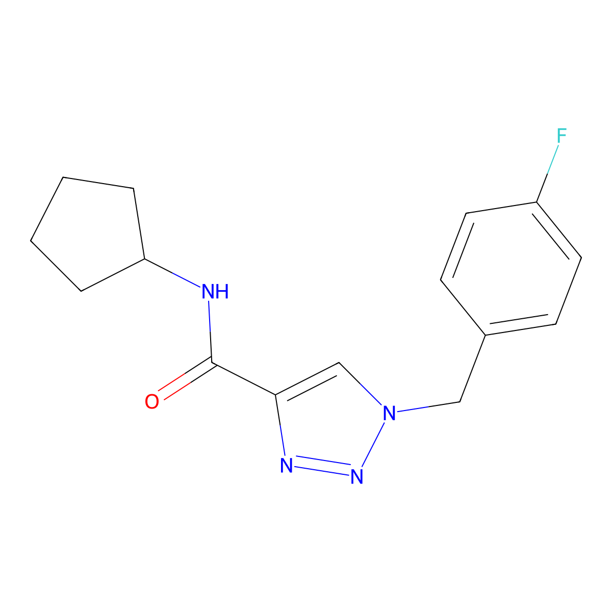N-cyclopentyl-1-(4-fluorobenzyl)-1H-1,2,3-triazole-4-carboxamide molecular structure, CAS 1060450-41-0
