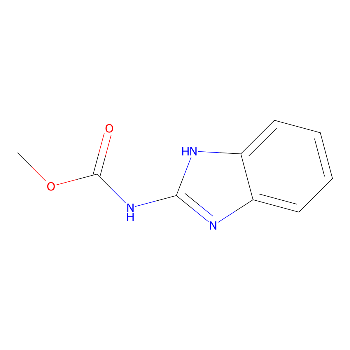 Carbendazim molecular structure, CAS 10605-21-7