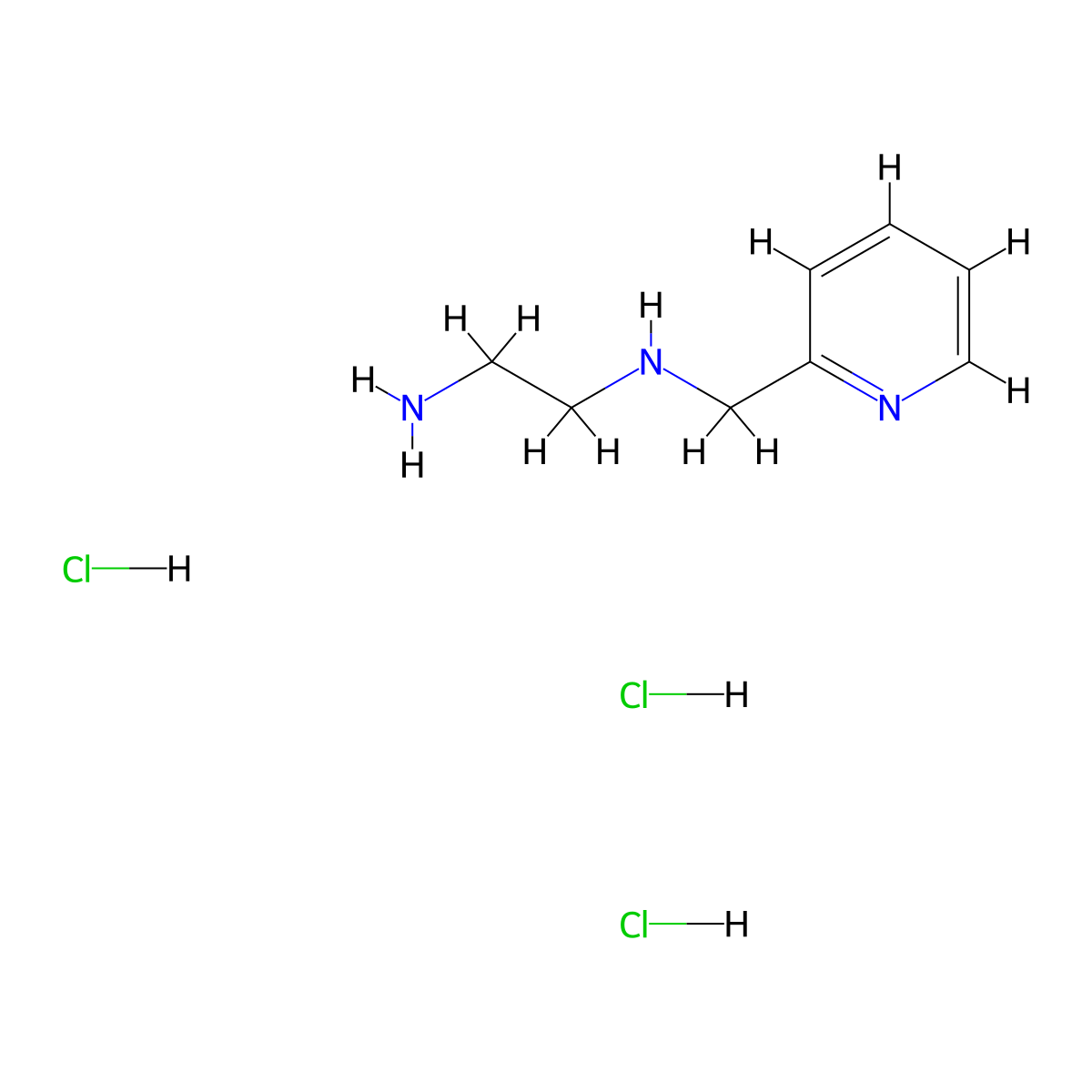 N1-(Pyridin-2-ylmethyl)ethane-1,2-diamine trihydrochloride molecular structure, CAS 10605-28-4